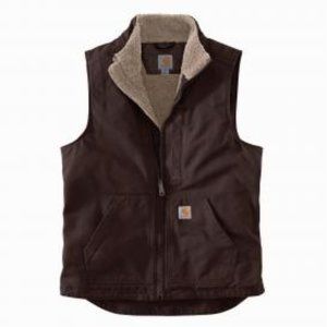 Carhartt Sherpa Lined Mock Neck Vest - Dark Brown